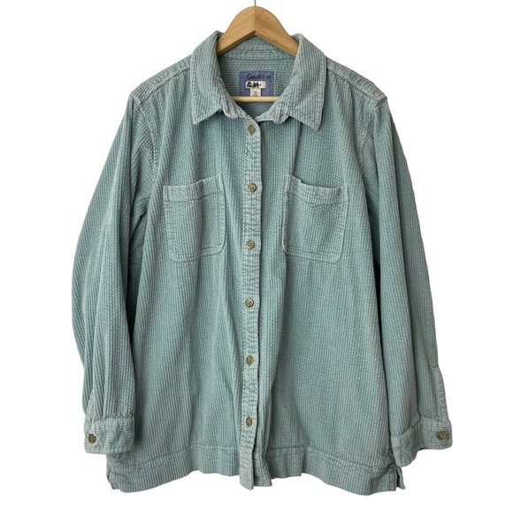 L.L. Bean Jackets & Blazers - LL BEAN Corduroy Button Down Shirt Shacket Jacket Size 2X XXL